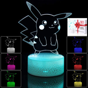 Customized 3D Illusion Acrylic Night Light | Cat & Pikachu Designs | Cute LED Decor for Kids & Christmas Gifts