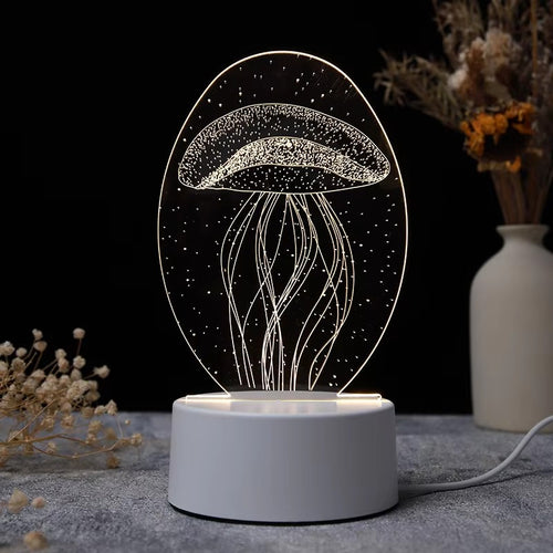 3A Battery-Powered Acrylic Table Lamp | BTS-Themed 3D LED Night Light for Kids & Home