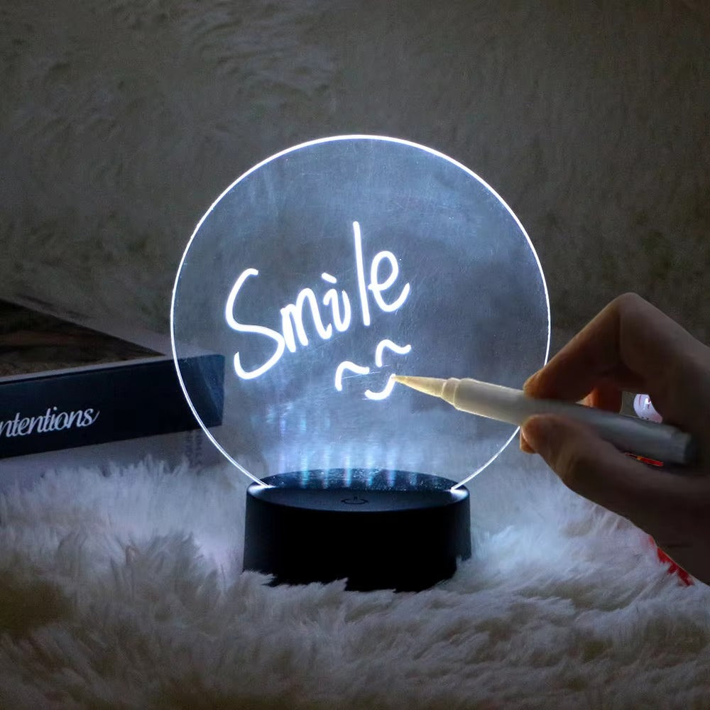 16-Color Erasable Writing Board Night Light | DIY RGB LED Message Acrylic Board with Creative Lighting