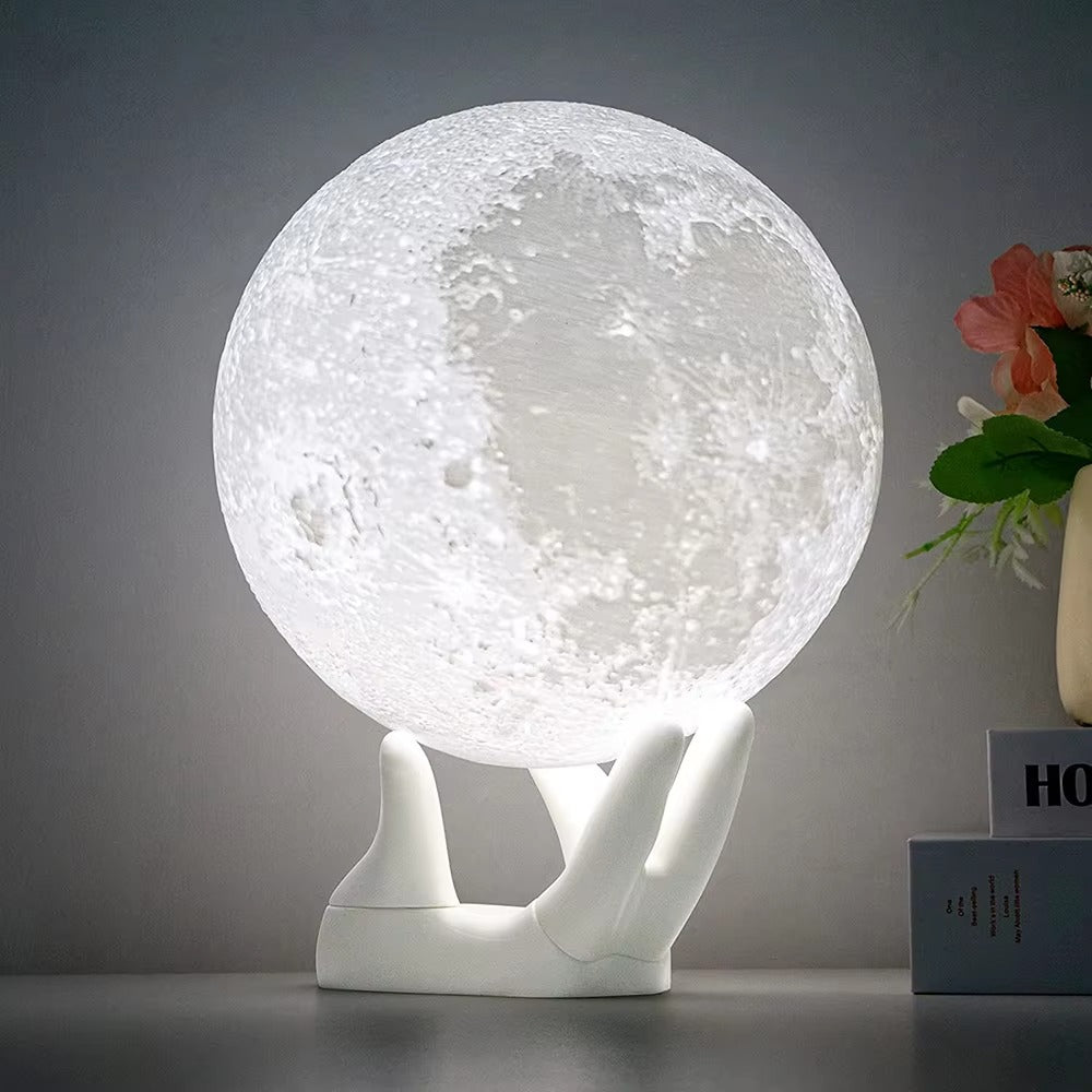 Wholesale Custom Smart 3D Printed LED Touch Moon Night Light | 16-Color DIY Mood Lamp with Personalization