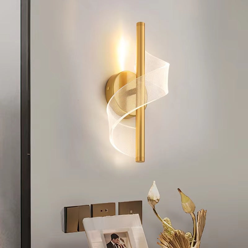 Modern Minimalist Spiral Screw LED Wall Sconce - Living Room, Bedroom & Corridor Decor, Clear Acrylic Design