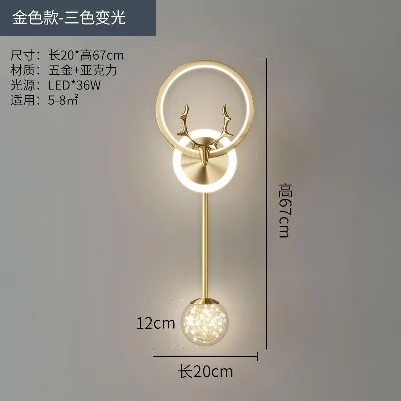 Modern Creative LED Wall Light | Deer-Themed Wall Lamp for Corridor, Living Room, Bathroom & Bedroom