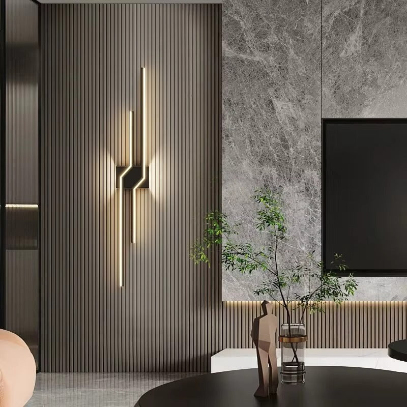 Minimalist Art Grille Line LED Wall Light - TV Backdrop & Bedroom Bedside Decor Lamp
