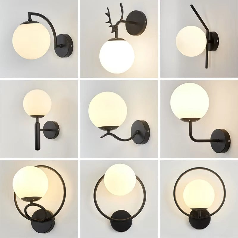 Modern Indoor BedroomGlass Wall Light Living Room Entryway Hotel Corridor Wall Sconce Nordic LED Wall Lamps
