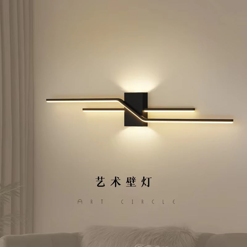 Minimalist Art Grille Line LED Wall Light - TV Backdrop & Bedroom Bedside Decor Lamp