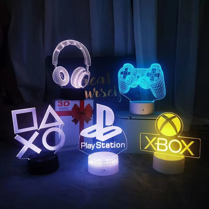 Customized 3D Game Room Desktop Lamp | Game Console Icon LED Bedside Night Light