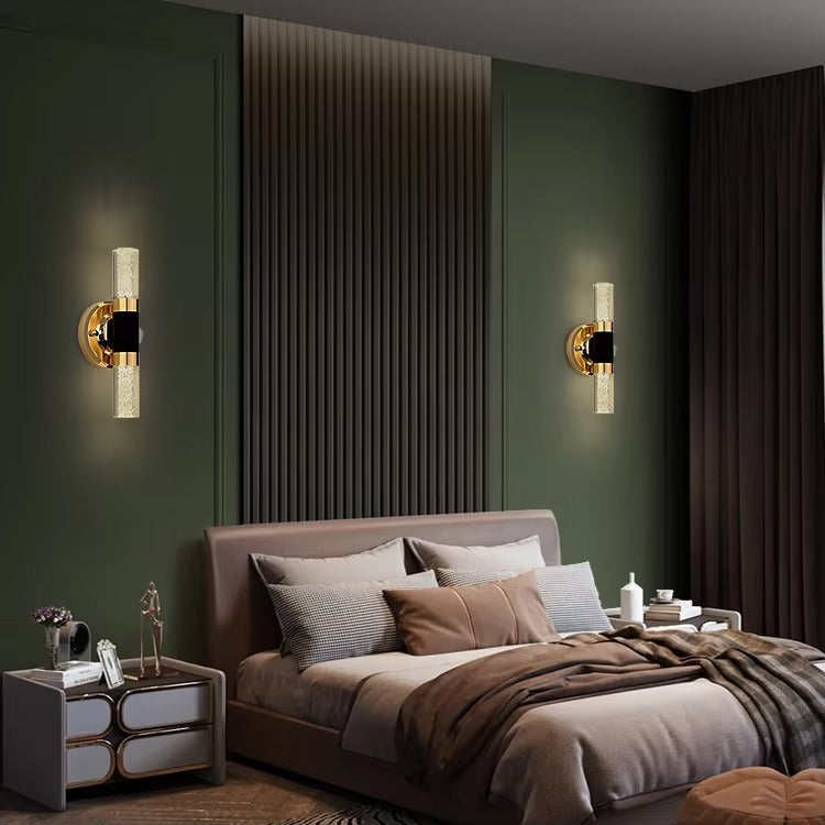 Luxury Crystal Wall Lamp | Acrylic Long Cylinder Wall Lighting for Living Room, Bathroom, Bedroom & Corridor