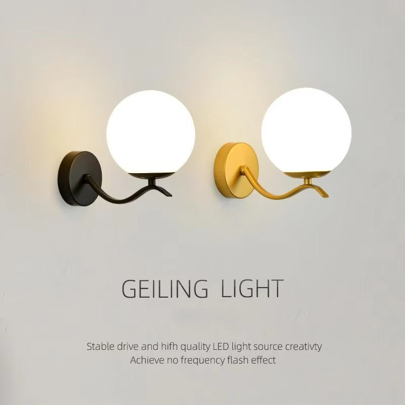 Modern Indoor BedroomGlass Wall Light Living Room Entryway Hotel Corridor Wall Sconce Nordic LED Wall Lamps