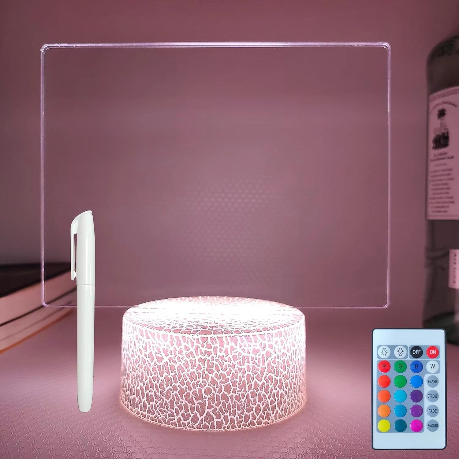16-Color Erasable Writing Board Night Light | DIY RGB LED Message Acrylic Board with Creative Lighting