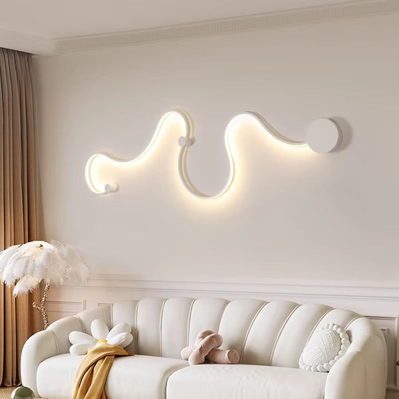 Modern Creative Curve LED Wall Light | Snake-Shaped Decor Lamp for Bedroom Headboard, Living Room & Aisle