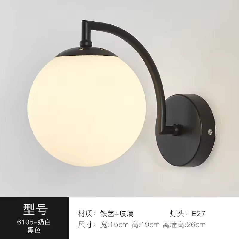 Modern Indoor BedroomGlass Wall Light Living Room Entryway Hotel Corridor Wall Sconce Nordic LED Wall Lamps