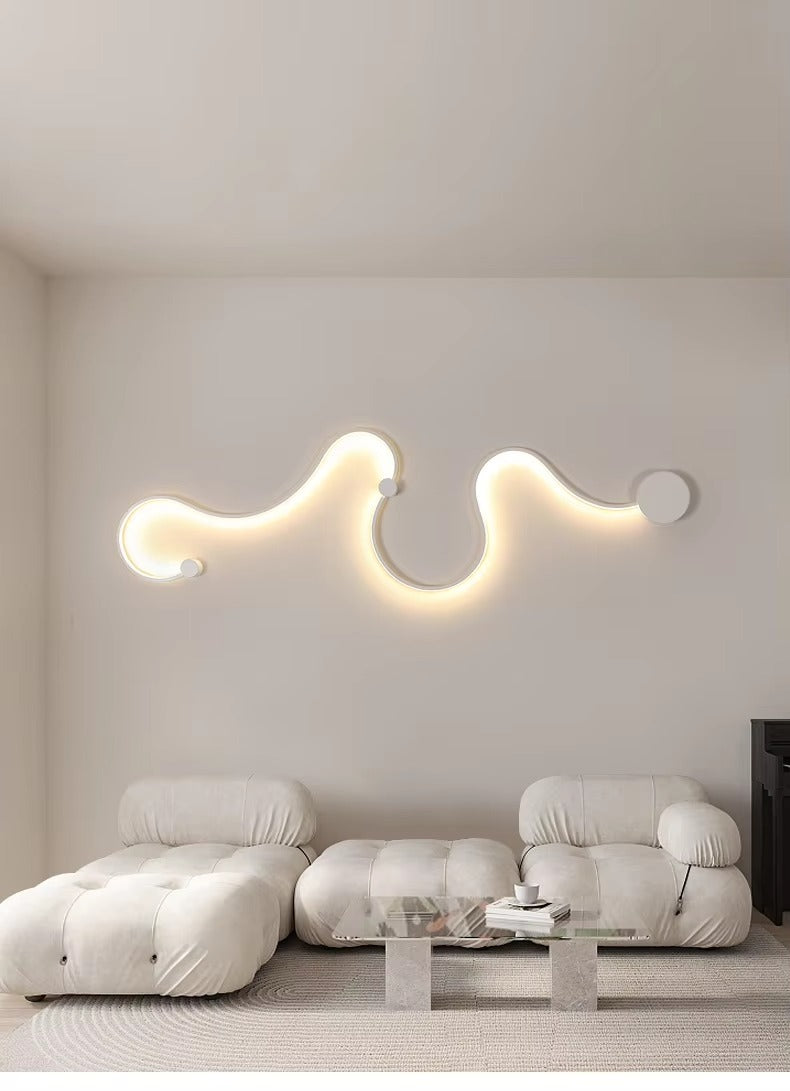 Modern Creative Curve LED Wall Light | Snake-Shaped Decor Lamp for Bedroom Headboard, Living Room & Aisle
