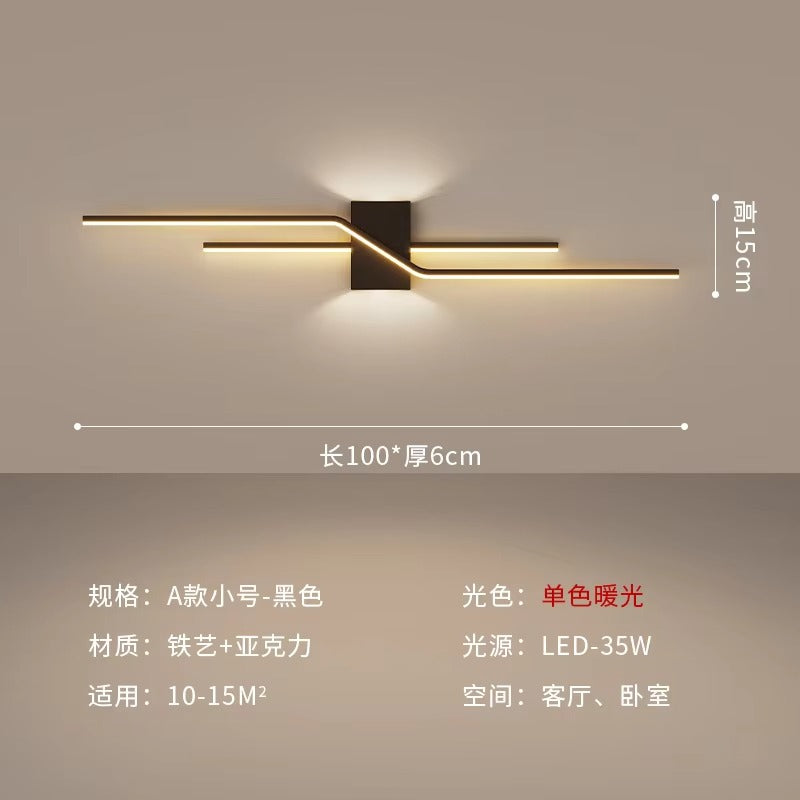 Minimalist Art Grille Line LED Wall Light - TV Backdrop & Bedroom Bedside Decor Lamp