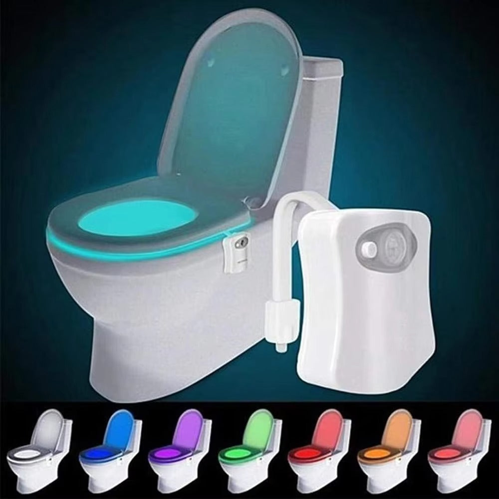 PIR Motion Sensor LED Toilet Light | 16 Colors Changeable WC Bowl Lamp for Home Bathroom Night Lighting」