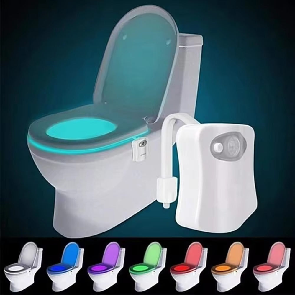 PIR Motion Sensor LED Toilet Light | 16 Colors Changeable WC Bowl Lamp for Home Bathroom Night Lighting」