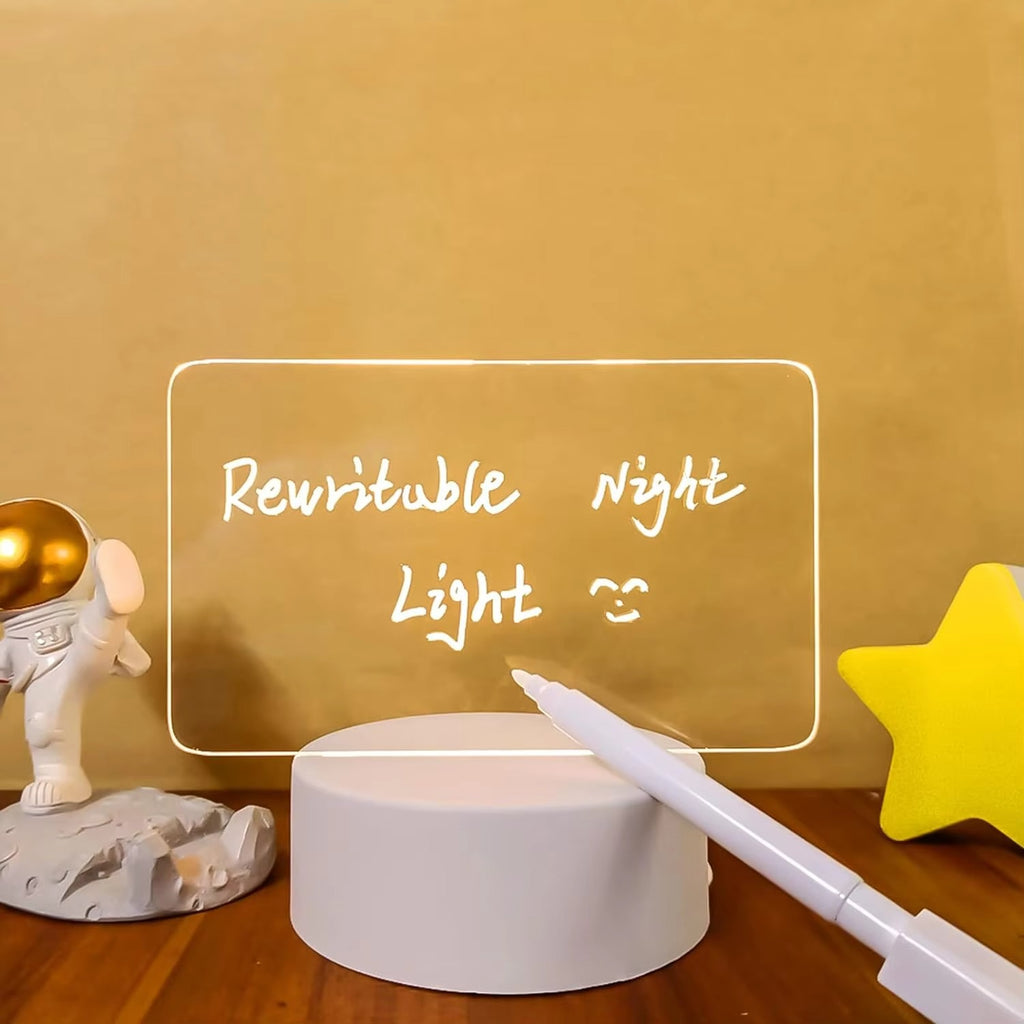 16-Color Erasable Writing Board Night Light | DIY RGB LED Message Acrylic Board with Creative Lighting