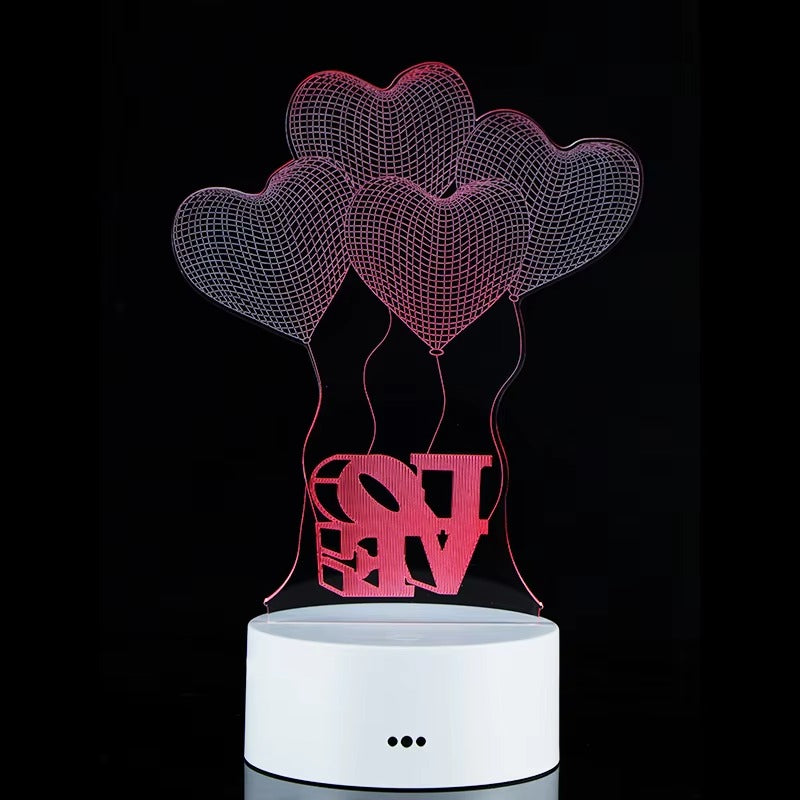 Customized Wholesale 3D Illusion Night Light | Acrylic LED Lamp Base with 7-Color Change for Bedroom Decor