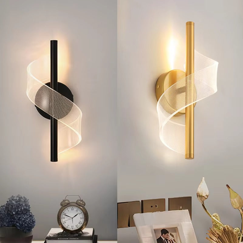 Modern Minimalist Spiral Screw LED Wall Sconce - Living Room, Bedroom & Corridor Decor, Clear Acrylic Design