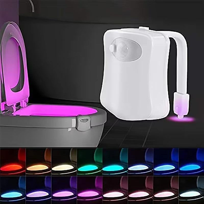PIR Motion Sensor LED Toilet Light | 16 Colors Changeable WC Bowl Lamp for Home Bathroom Night Lighting」