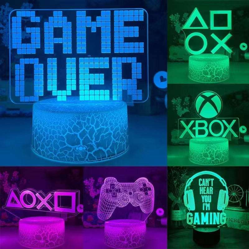 Customized 3D Game Room Desktop Lamp | Game Console Icon LED Bedside Night Light