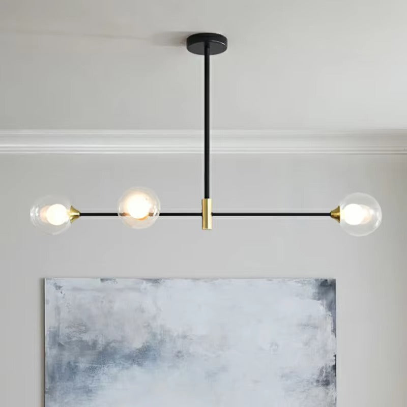 Nordic Glass Rod Multi-Head Pendant | Creative Double Glass G9 Chandelier for Kitchen Island & Dining Room