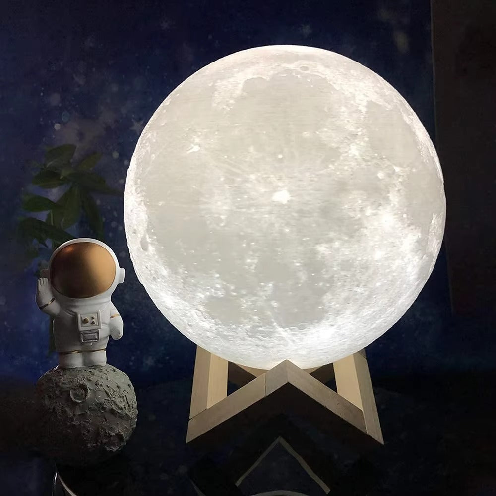 Wholesale Custom Smart 3D Printed LED Touch Moon Night Light | 16-Color DIY Mood Lamp with Personalization