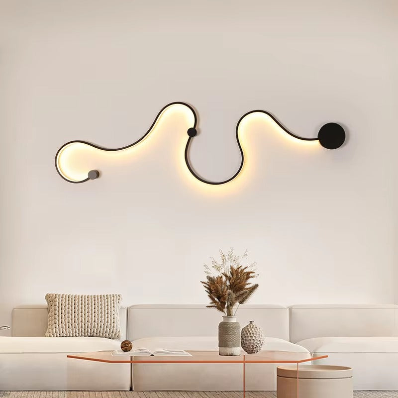 Modern Creative Curve LED Wall Light | Snake-Shaped Decor Lamp for Bedroom Headboard, Living Room & Aisle