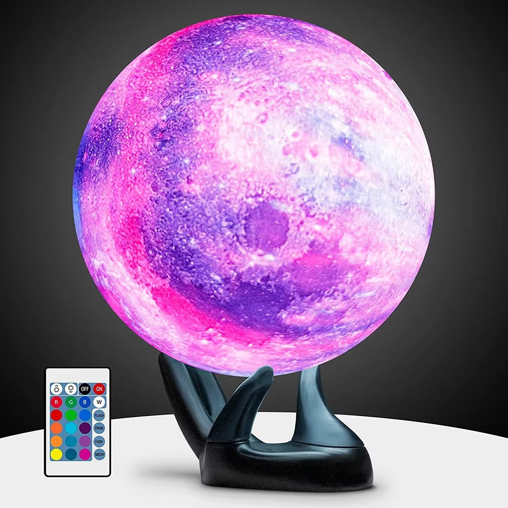 Wholesale Custom Smart 3D Printed LED Touch Moon Night Light | 16-Color DIY Mood Lamp with Personalization