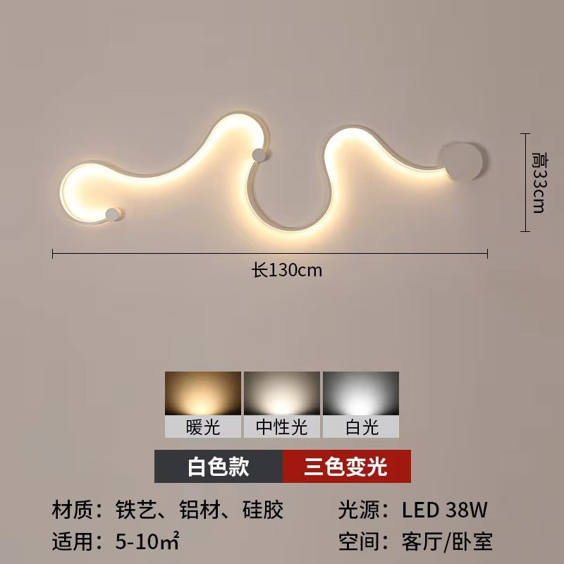 Modern Creative Curve LED Wall Light | Snake-Shaped Decor Lamp for Bedroom Headboard, Living Room & Aisle
