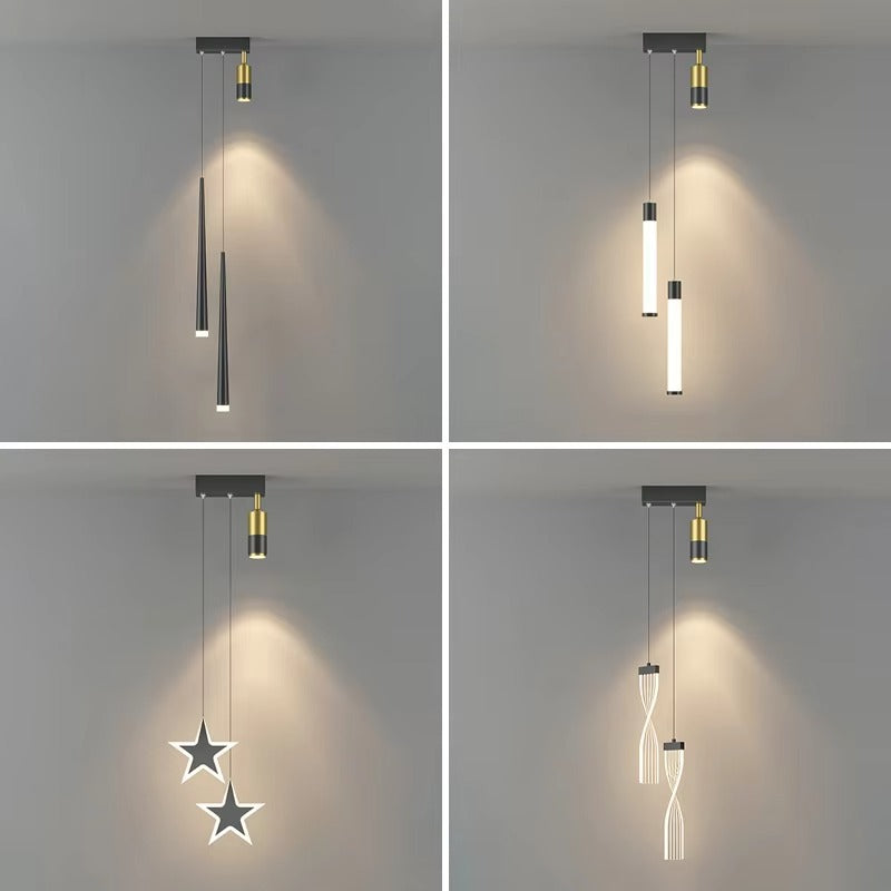 Nordic-Style LED Chandelier for Bedroom & Beyond | Minimalist Spotlight Pendant Light for Hotel, Office & Staircase