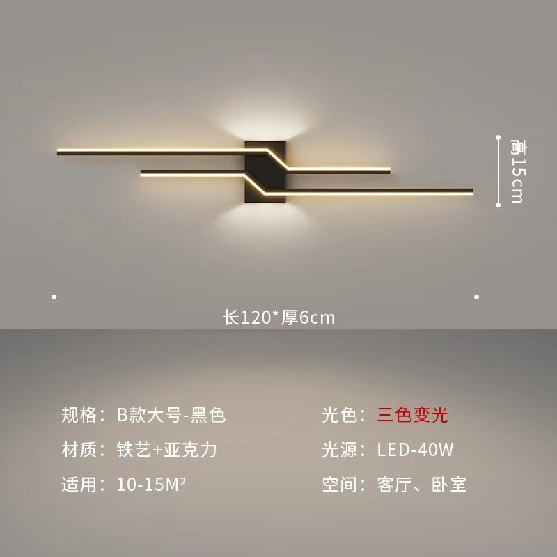 Minimalist Art Grille Line LED Wall Light - TV Backdrop & Bedroom Bedside Decor Lamp