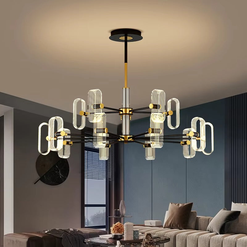 Postmodern Acrylic LED Chandelier | Simple Modern Pendant Light for Living Room, Study, Bedroom & Dining Room