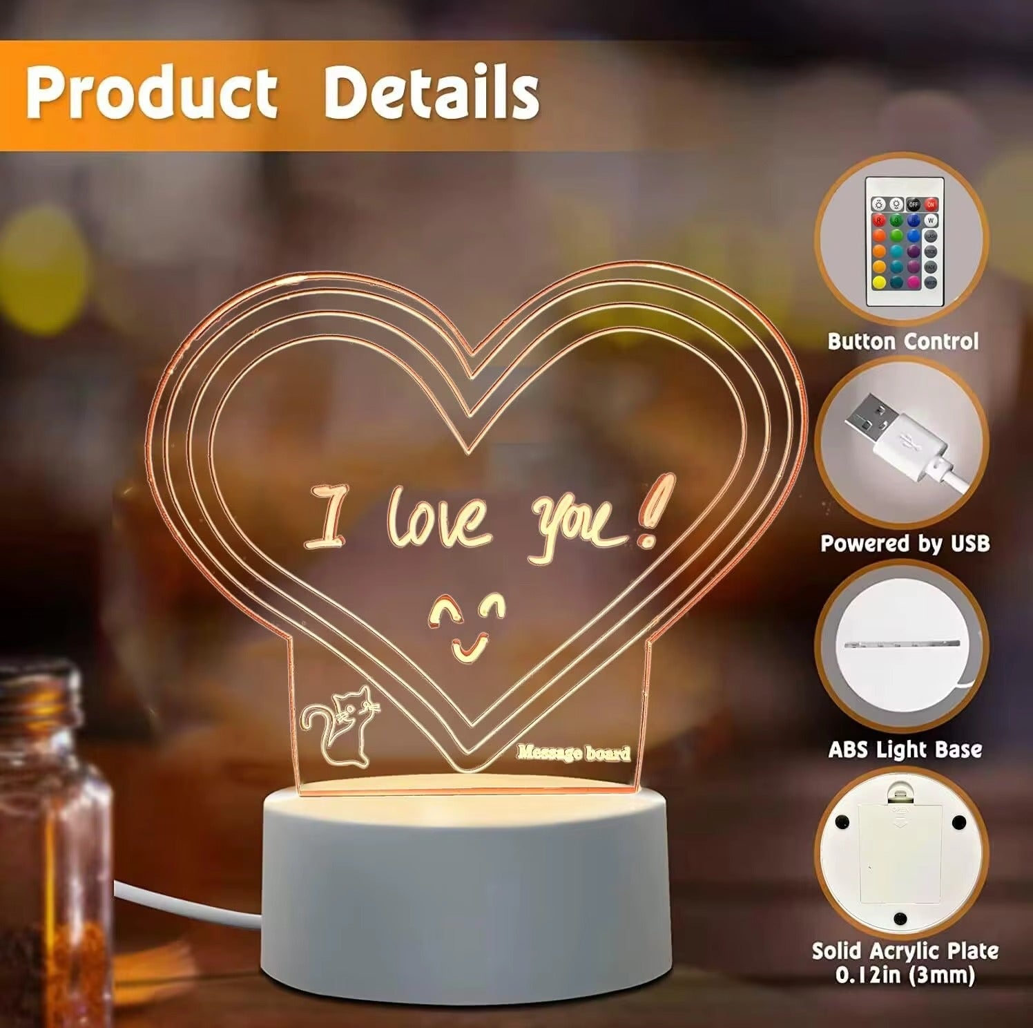 Customized Wholesale 3D Illusion Night Light | Acrylic LED Lamp Base with 7-Color Change for Bedroom Decor
