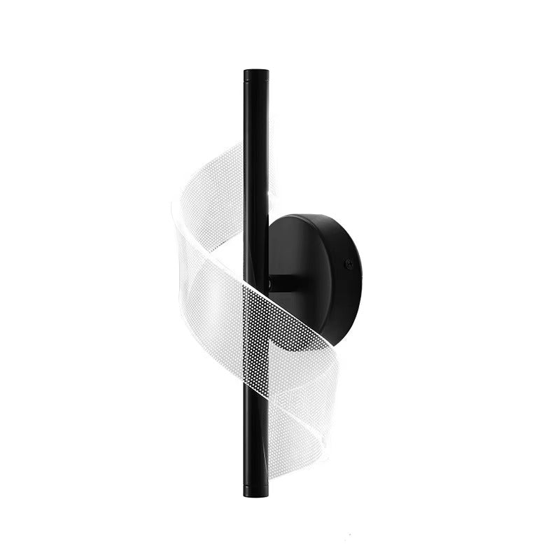 Modern Minimalist Spiral Screw LED Wall Sconce - Living Room, Bedroom & Corridor Decor, Clear Acrylic Design