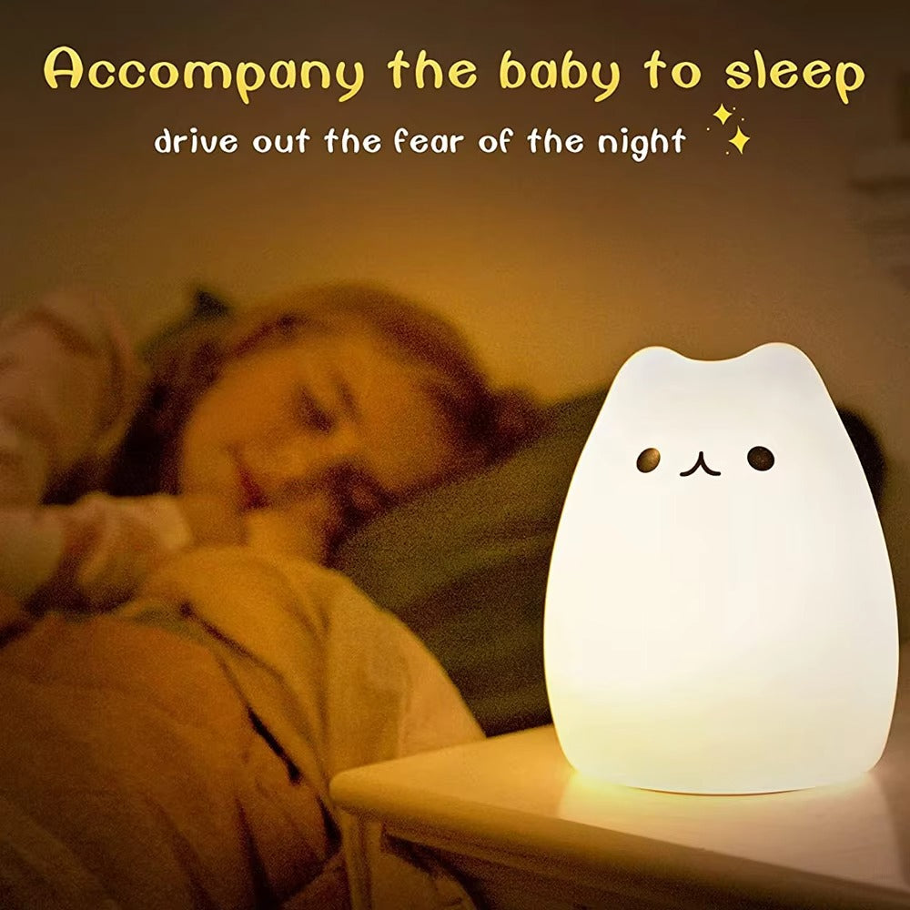 Cute Dimmable 7-Color Night Light Decor for Kid's Room
