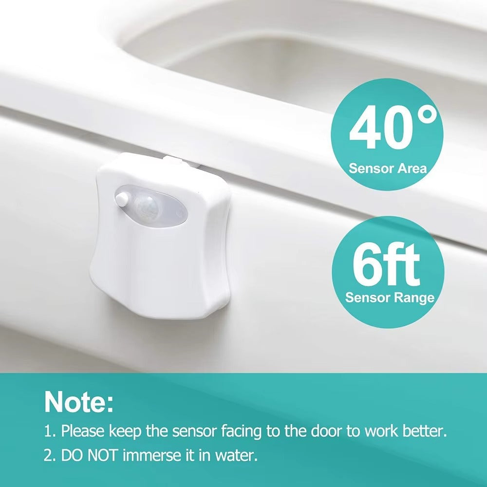 PIR Motion Sensor LED Toilet Light | 16 Colors Changeable WC Bowl Lamp for Home Bathroom Night Lighting」