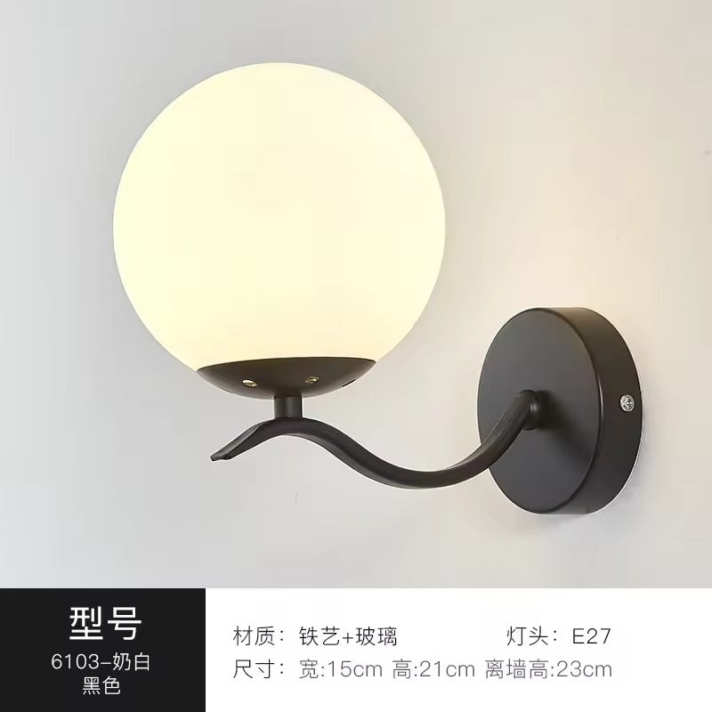 Modern Indoor BedroomGlass Wall Light Living Room Entryway Hotel Corridor Wall Sconce Nordic LED Wall Lamps